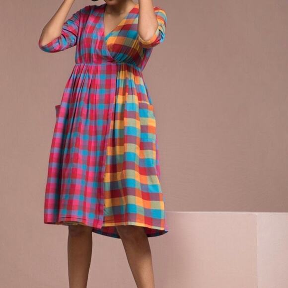 NWT VAJOR ECLECTIC MULTICOLORED DRESS‎ SIZE M - Picture 1 of 7